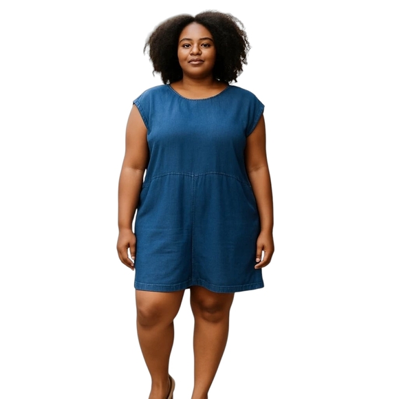 Gap Blue Sleeveless Denim Jean Romper Size XL - Picture 1 of 4